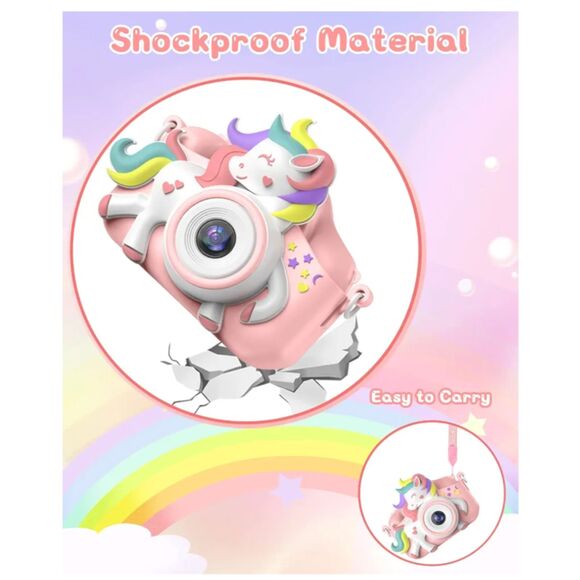 Gofunly Kids Digital Camera Colorful Unicorn Girly Camera Fun Artsy Ages 3-8 - Picture 3 of 8